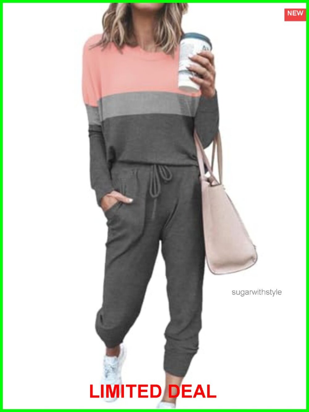 Women's Two Piece Sweatsuit Set Long Sleeve Pullover Jogger Lounge Set